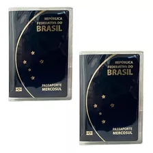 Capa Pvc Transparente Passaporte Com Bolso Kit Com 2 Capas