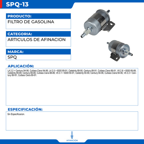 Filtro De Gasolina Oldsmobile Cutlass Ciera 1989-1991 L4 2.5 Foto 4