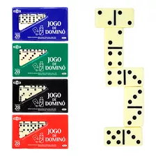 Jogo De Domino No Estojo Osso Branco 28 Peças - Pequeno