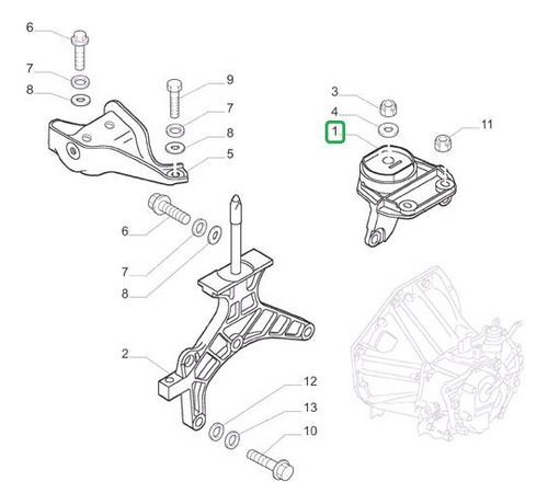 Soporte Motor Lado Caja Idea Sporting Fiat 11/16 Foto 4