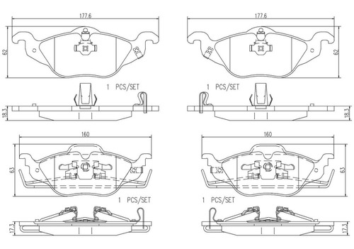 Balatas Ceramicas Del Chevrolet Zafira L4 1.8l 02/06 Brembo Foto 2