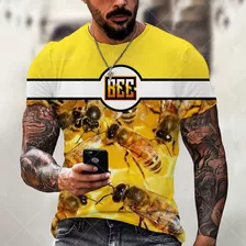 Playera Holgada 5xl Con Estampado 3d De Abejas Para Hombre,