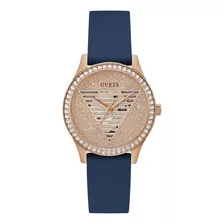 Reloj Guess Gw0530l3 Mujer Cuarzo Analogico Color De La Malla Azul / Rose Gold Color Del Bisel Dorado Color Del Fondo Dorado