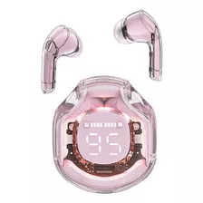 Audífonos In-ear Inalámbricos Acefast T8 Cristal Ipx4 T8 Rosa Con Luz Led