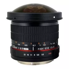 Lente Rokinon Hd8m-c 8 Mm F / 3.5 Hd Para Canon Dslr 8-8 Mm