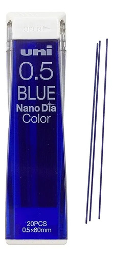 Minas Para Portaminas Uni De Color 0.5 Mm X Tubo De 20 Minas Azul