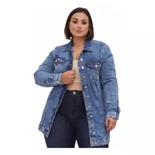 Maxi Jaqueta Feminina Jeans Plus Size Lançamento