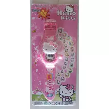 Relógio Hello Kitty Projetor Holográfico Infantil Pulso 