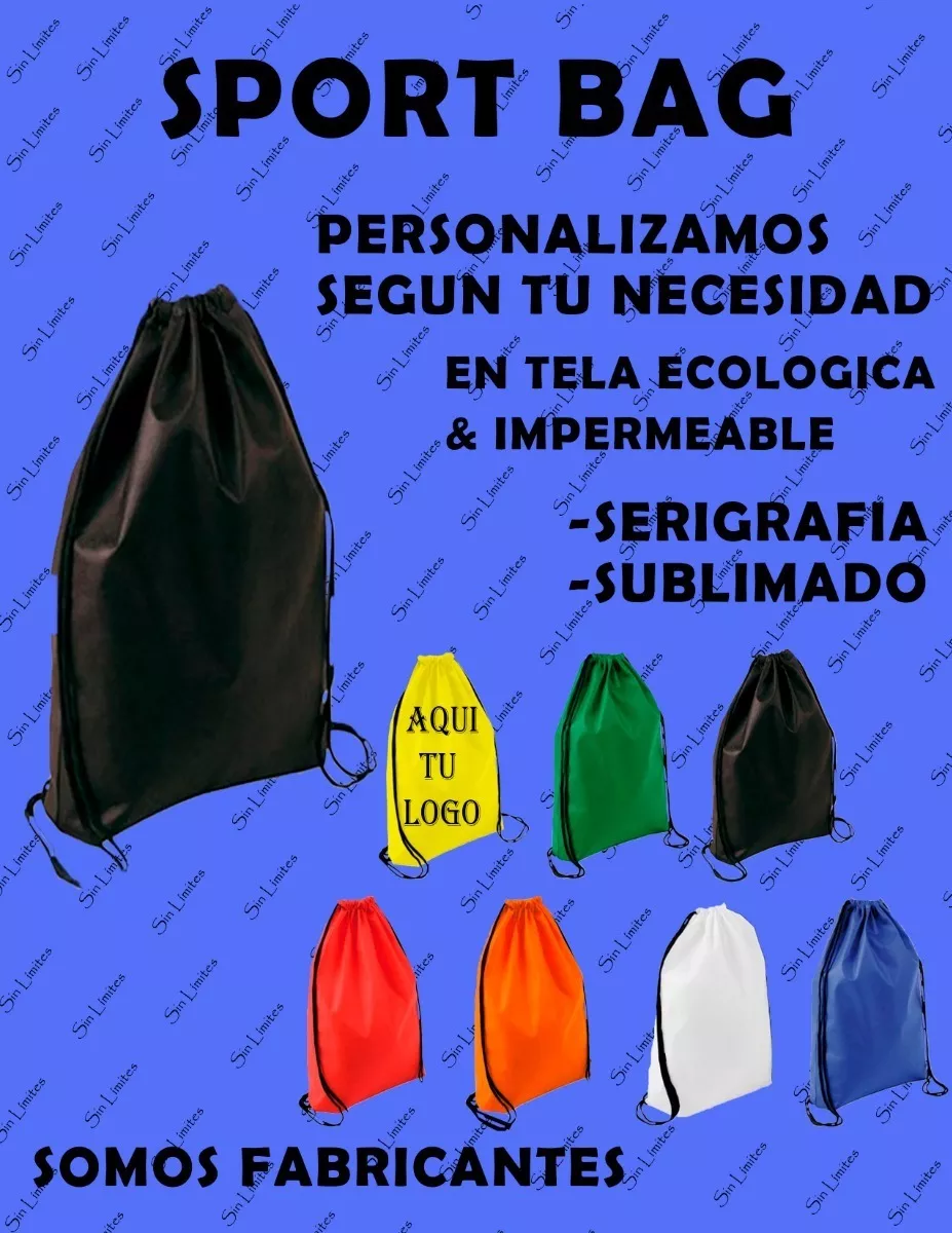 Sport Bag Bolso Ecologico Cambrella Sublimado Serigrafia 