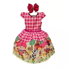 Vestido Fazendinha Animais Da Fazenda Super Luxinho