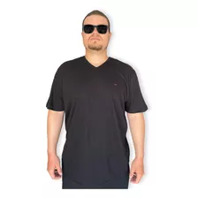 Camiseta Plus Size Masculina Gola V Tamanho Grande Algodão