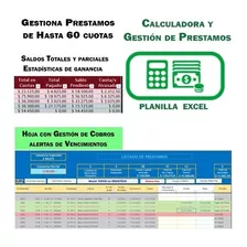 Calculadora Y Gestión De Prestamos Planilla Excel