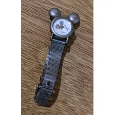 Reloj Pulsera Disney Mickey Orejas Analogico Metal Vintage