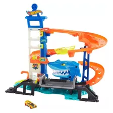 Pista Hot Wheels City Escape Del Salto Del Tiburón Ataque Color Multicolor