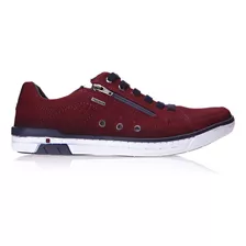 Sapatenis Pegada Masculino 119308 Cor Carmenere Navy Desenho Do Tecido Liso Tamanho 37