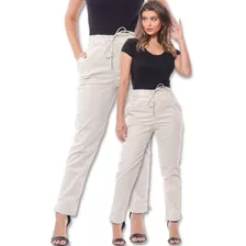 Calça Jeans De Amarrar Na Cintura Feminina Premium Blogueira