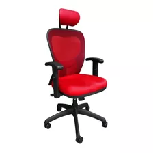 Silla De Escritorio Baires4 Citiz Ergonómica Roja Y Negra Con Tapizado De Marathon