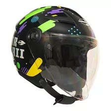 Capacete Aberto Mormaii Lite Viseira Longa Moto Scooter Jet Cor Lite Galaxy Tamanho Do Capacete L-60