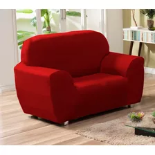 Capa De Sofa 2 Lugares Lisa Avulsa Cor Vermelho