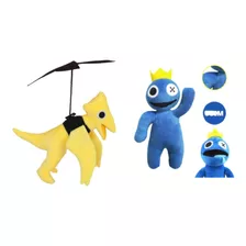 Kit Com 2 Bonecos De Pelúcia Jogo Roblox Yellow E Azul Babão