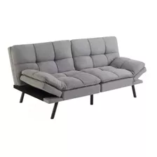 Futon Sofa Cama/ Color Gris/ Diseño Elegante 