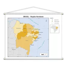 Banner Mapa Escolar Região Nordeste Geografia 100x80cm