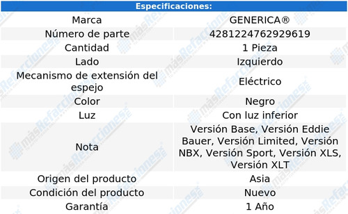 Espejo Explorer 2002 2003 2004 2005 Elec C/luz Inf Piloto Foto 2