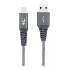 Cabo Usb-c I2go 2m 2,4a Nylon Trançado Chumbo