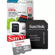 Cartão De Memória Sandisk 16gb Micro Sd Ultra Classe
