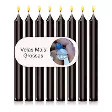 Vela Palito Colorida Preta 50 Und 