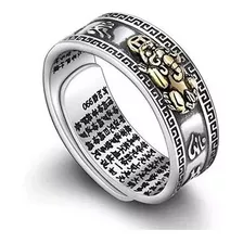 Anillo Feng Shui Dragon Mantra Budista Proteccion