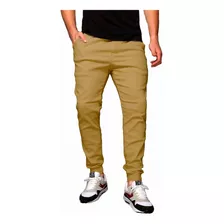 Calça Jogger Masculina Skinny Com Punho Elástico Sarja S1