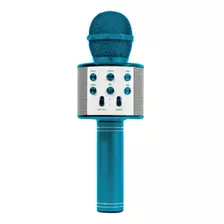 Microfone Azul Bluetooth Com Efeitos De Voz Recarregável