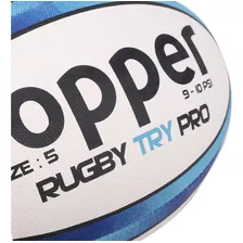 Pelota Topper Try Rugby Blanco Azul