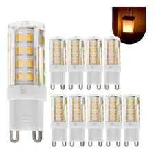 Kit 10 Lâmpadas Led G9 Halopim 7w Bivolt Luz Branco Quente