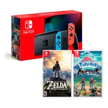 Nintendo Switch Neon 2019 + Zelda Botw + Pokémon Arceus