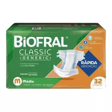 Fralda Geriátrica Biofral Classic Generic Tamanho M 32un