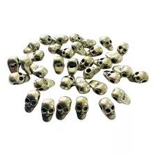 100 Pingentes Caveira De Metal Ferro Níquel 7x10mm