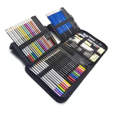 Kit Para Desenhista Profissional Lápis Grafite Color Carvão 