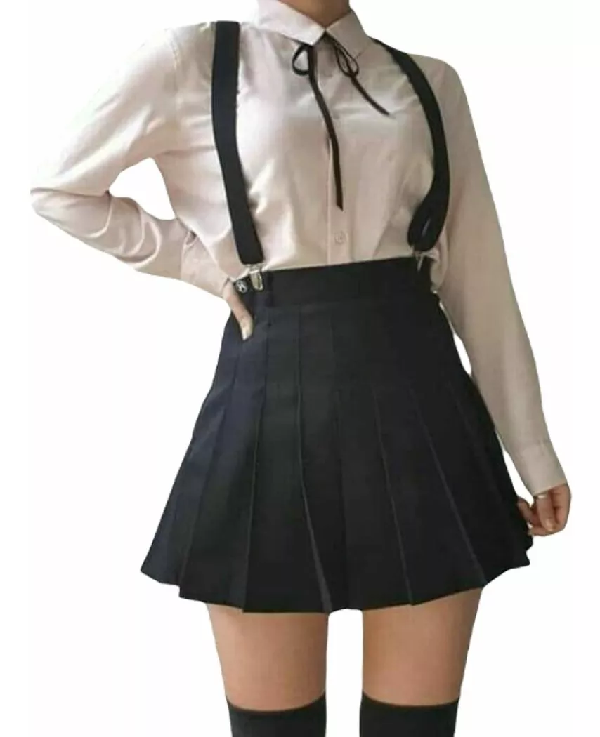 Falda Coreana Con Tirantes Minifalda Moda Suspenders Kawaii 