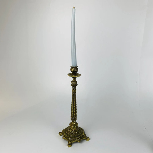 Par Castiçais Em Bronze Dourado Clássico 33,5cm Vintage Dourado-escuro 3