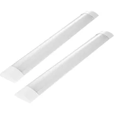 2 Luminaria Calha Tubular Led Sobrepor Slim 6500k Linear