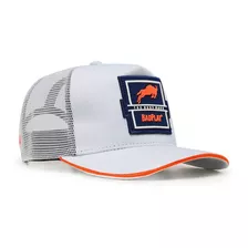 Boné Trucker Dubai White Neon Orange Logo Badplay Lançamento