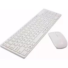 Kit Teclado E Mouse Sem Fio Wireless 2.4ghz 3200dpi Óptico Cor Do Mouse Branco Cor Do Teclado Branco