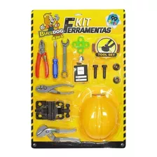 Kit Ferramentas Oficina Infantil 14 Peças Capacete Brinquedo