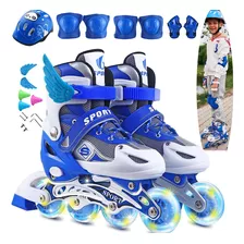 Patines De 8 Ruedas Luminosas Ajustables Para Niños Y Niñas