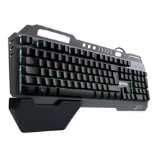 Teclado Gamer Armor Multimidia Led 7 Cores Apoio Pulso Gt500 Cor De Teclado Preto Idioma Português Brasil