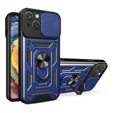 Funda Case Para iPhone 14 Holder Protector Camara Azul