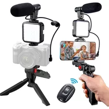 Kit De Vídeo Com Suporte De Celular Tripé Vlog Youtuber