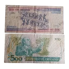 2 Billetes Brasil 100 Cruzeiros Y 500 Cruzados 